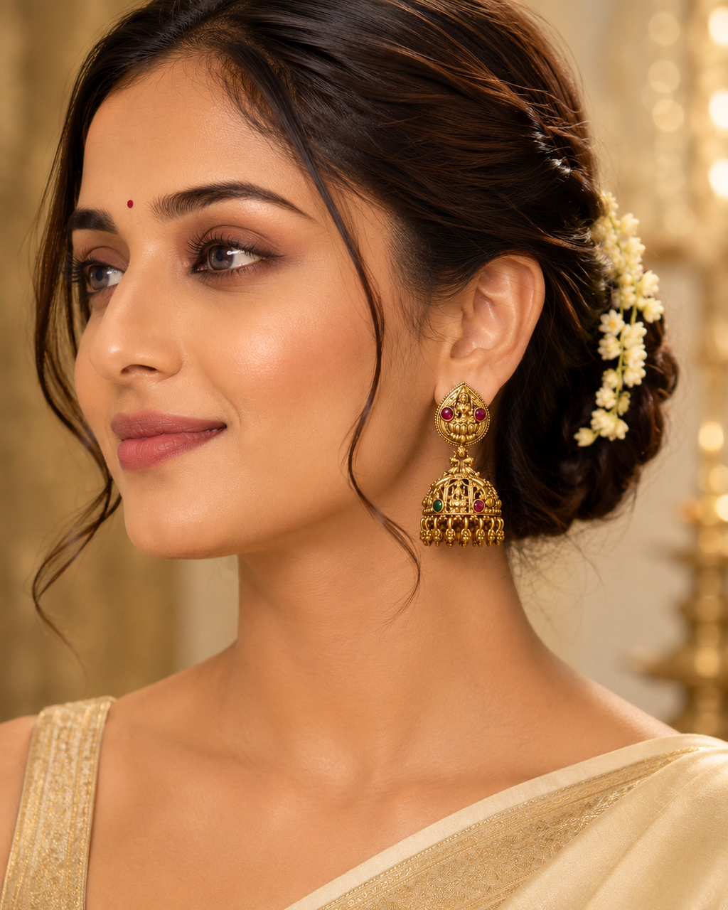 Lakshmi Heritage Temple Jhumka Earrings