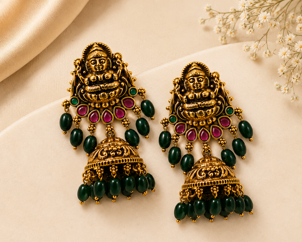 Aarunya Temple Jhumkas