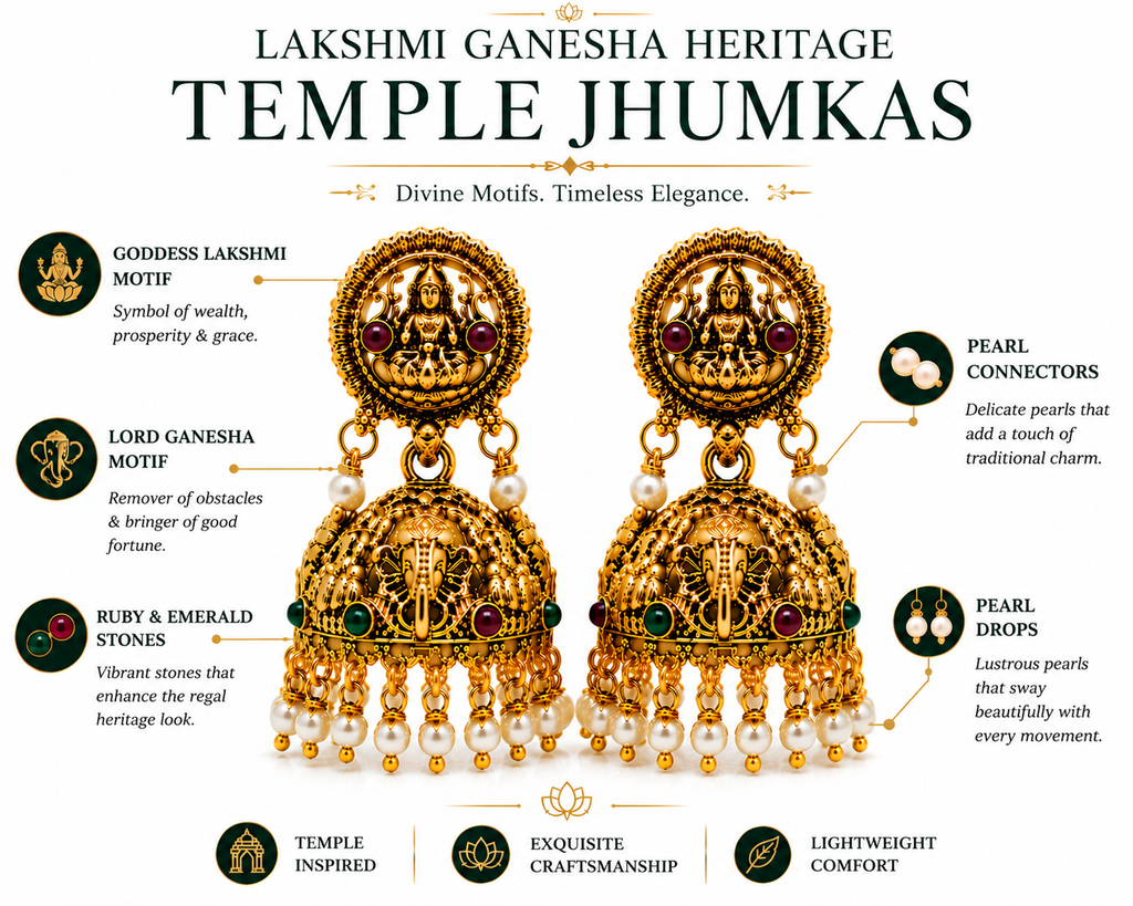 Lakshmi Ganesha Heritage Temple Jhumkas