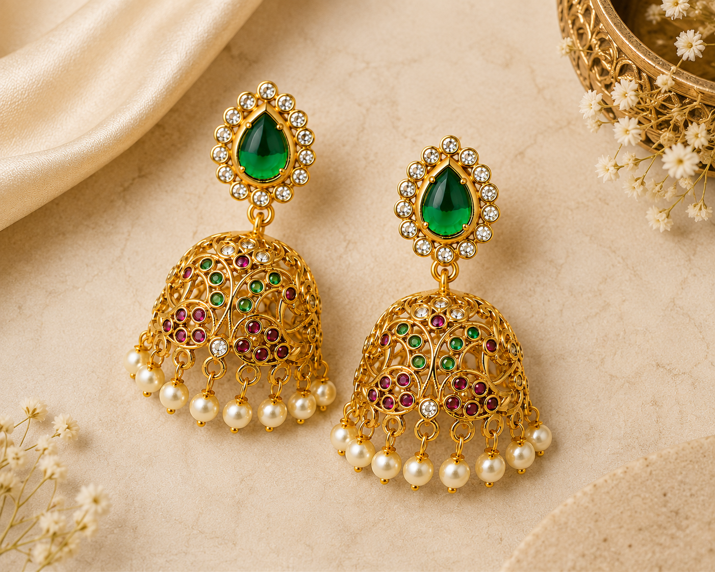 Mayil Valli Heritage Jhumkas